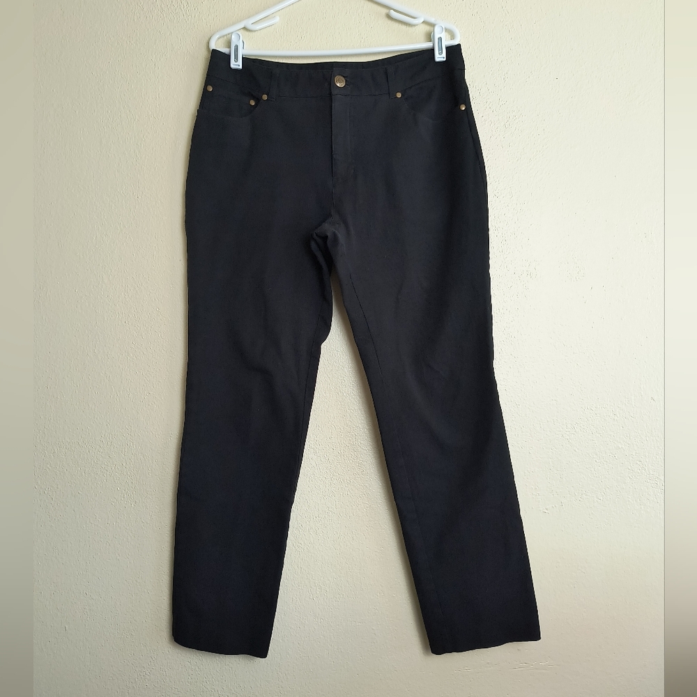 E39 by Eric 12 Spandex Black Tapered Leg Women's Jeans